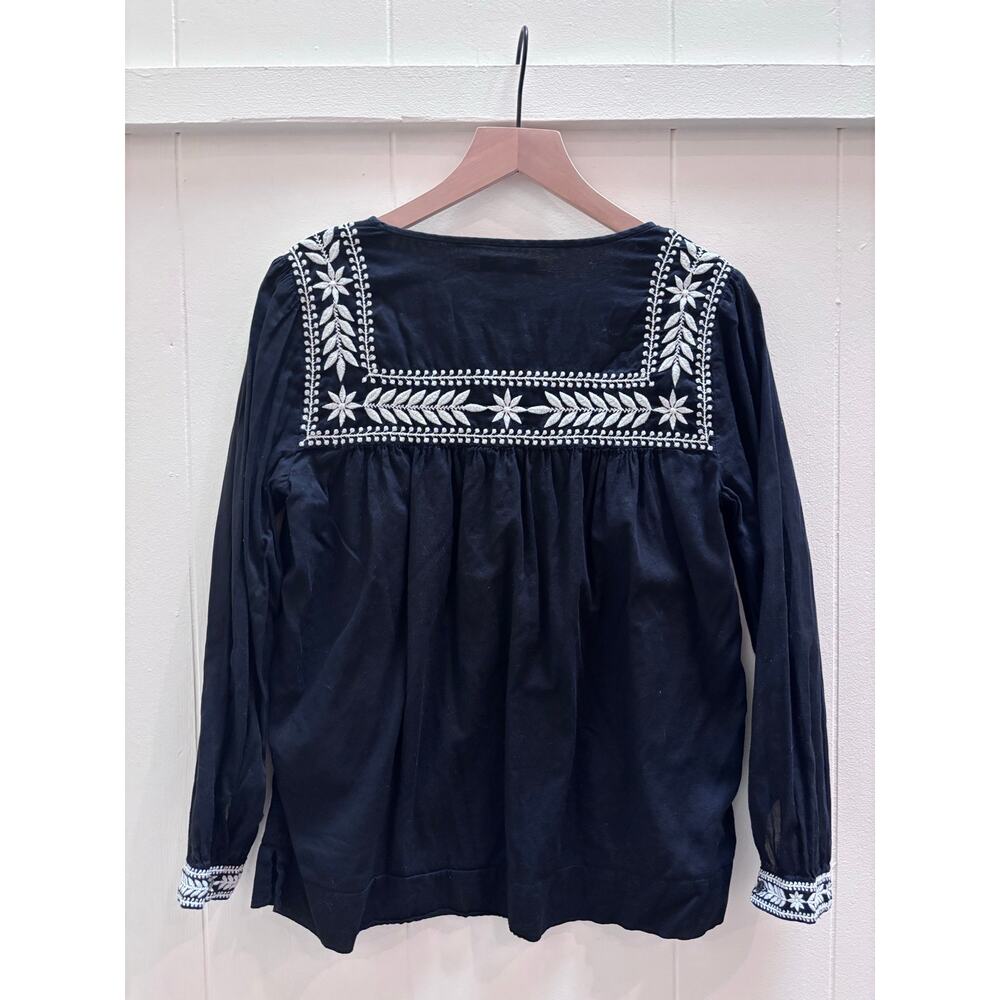 J.Crew Embroidered Voile Cotton Blouse Top szS - Picture 3 of 3